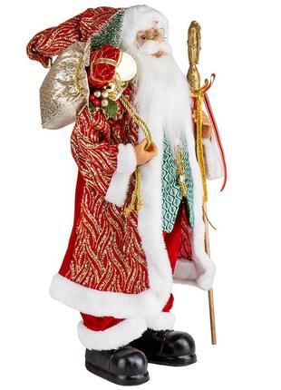 Новорічна фігурка під ялинку "добрий санта", 60 см, декор на новий рік, фігурка санти для новорічного декору2 фото