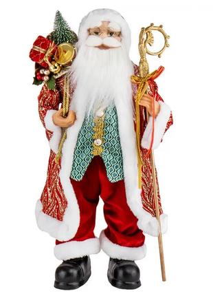Новорічна фігурка під ялинку "добрий санта", 60 см, декор на новий рік, фігурка санти для новорічного декору