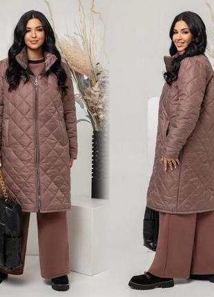 Куртка пальто женская зимняя стеганая розм.46-60