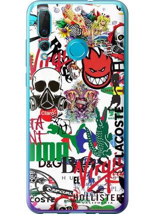 Чехол на huawei nova 4 many different logos "4022u-1632-10746"