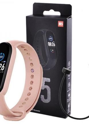 Смарт браслет m5 smart bracelet фитнес трекер watch bluetooth. цвет: розовый