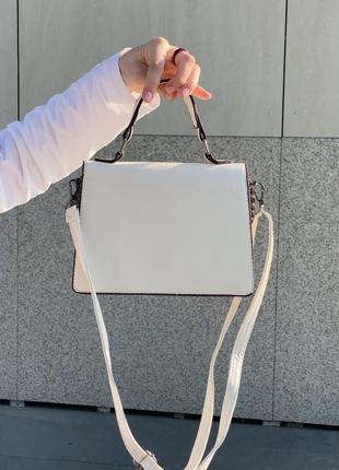 Женская сумка кросс-боди 00988 белая молочная2 фото