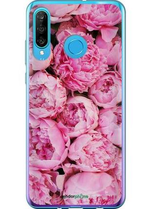 Чехол на huawei p30 lite пионы v3 "2739u-1651-10746"