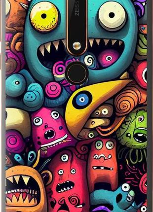 Чехол на nokia 6 2018 cмешные монстры "5549u-1386-10746"