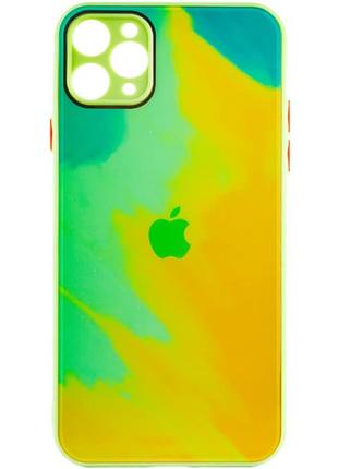 Чехол tpu+glass impasto abstract для apple iphone 11 pro max (6.5")