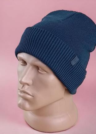 Шапка вязаная hook trend bad boy синий