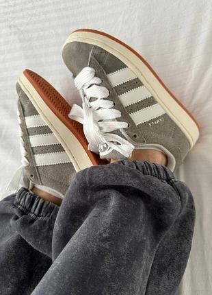 Унисекс кроссовки adidas campus «&nbsp;grey / white / gum&nbsp;»