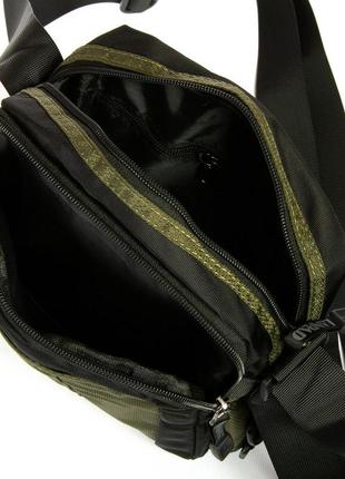 Мужская наплечная сумка-планшетка  из нейлона lanpad хаки3 фото