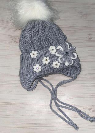 Зимова шапка для дівчинки 48-50р.1 фото