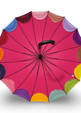 Жіноча парасолька susino тростина на 16 спиць райдужний край #03108746 фото