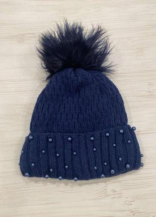 Дитяча зимова шапка для дівчинки 50-52 см1 фото