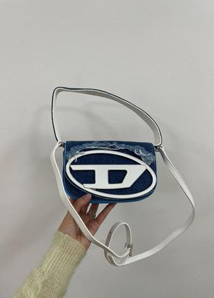 Сумочка женская, клатч diesel 1dr denim iconic shoulder bag blue (арт: 29007)7 фото