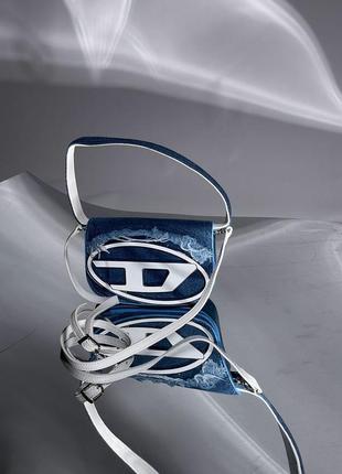 Сумочка женская, клатч diesel 1dr denim iconic shoulder bag blue (арт: 29007)3 фото
