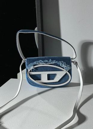 Сумочка женская, клатч diesel 1dr denim iconic shoulder bag blue (арт: 29007)6 фото