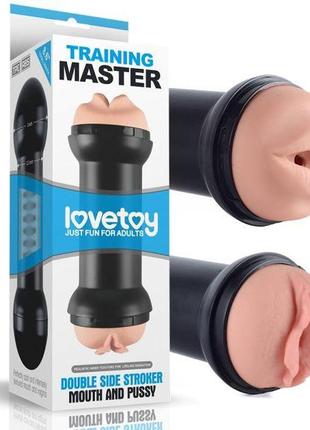 Мастурбатор вагіна-ротик подвійний мастурбатор training master double side stroker mouth and pussy
