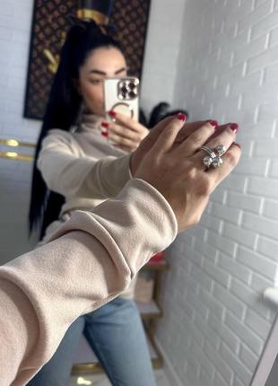 Термо-гольф флис нежно-розовый, молочный, светлый беж, черный