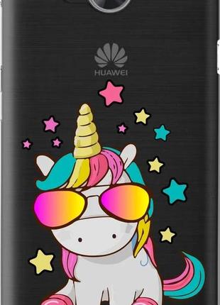Чехол на huawei y3ii / y3 2 единорог в очках "4879u-495-10746"