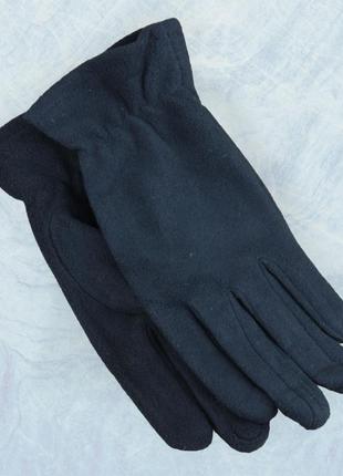 Перчатки мужские флисовые на резинке осень-весна размер м-l черный