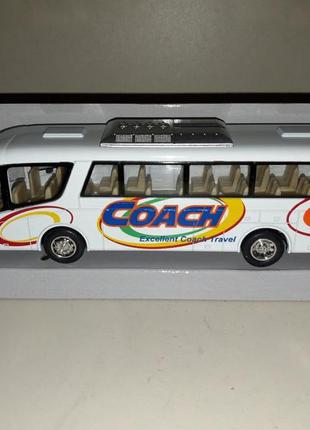 Машинка іграшкова автобус kinsmart інерційний 1:32 білий