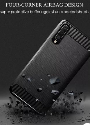 Чехол ipaky carbon для телефона samsung galaxy a50 sm-а505f защита на самсунг гелекси а50 бампер протиударный7 фото