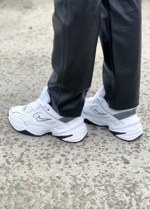 Женские кожаные кроссовки nike m2k tekno ✨ essential white black найк м2к техно текно