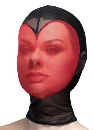 Маска сердце сетка с полностью закрытым лицом feral feelings hearts mask чёрный/красный универсальный