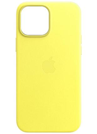 Кожаный чехол leather case (aa) для apple iphone 11 pro max (6.5") yellow, штучна шкіра, черный