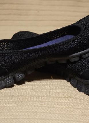 Легкі чорні ажурні фірмові балетки спортивного стилю skechers 40 р. (26 см)