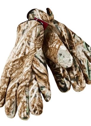 Перчатки мужские флисовые плотные осень-зима размер 11 камуфляж10 фото