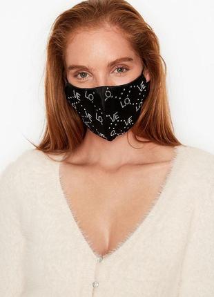 Багаторазова захисна тканинна маска victoria's secret rhinestones reusable mask2 фото
