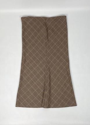 Шерстяная длинная юбка missoni italy в клетку коричневая оригинал размер m - l