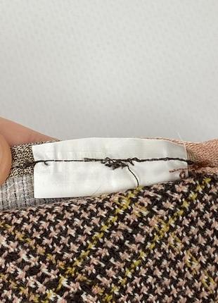 Шерстяная длинная юбка missoni italy в клетку коричневая оригинал размер m - l8 фото