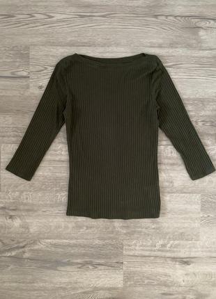 Лонгслів у рубчик кольору хакі dorothy perkins