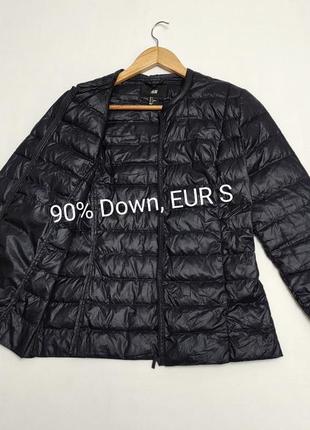 Легкий пуховик женский h&m -90% down пуховая куртка, короткий микропуховик
