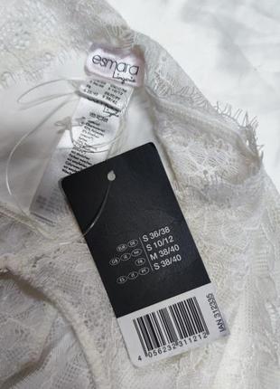 Шикарна ❤️ ночная рубашка неглиже бело жемчужная гипюр кружево esmara пеньюар6 фото