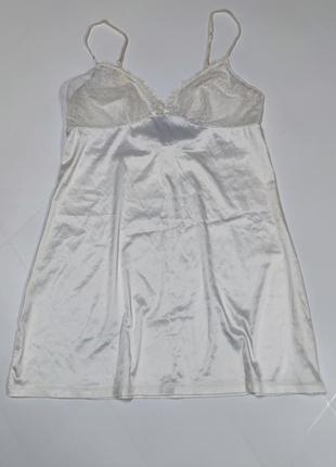 Шикарна ❤️ ночная рубашка неглиже бело жемчужная гипюр кружево esmara пеньюар1 фото