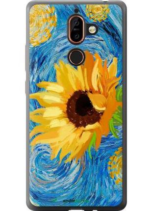 Чохол на nokia 7 plus квіти жовто-блакитні "5308u-1354-10746"