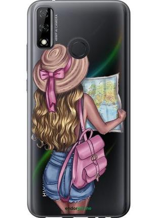 Чехол на huawei y8s девушка с картой "4704u-2027-10746"