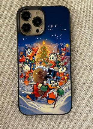 Премиум новогодний чехол со скруджем на все модели телефонов iphone, xiaomi, meizu, huawei и samsung