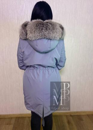 Жіноча зимова парка куртка з натуральним хутром блюфрост, 42-60 розміри8 фото