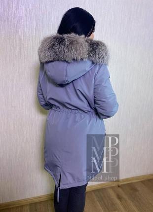 Жіноча зимова парка куртка з натуральним хутром блюфрост, 42-60 розміри7 фото