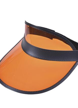 Женский пластиковый прозрачный козырёк 10206 оранжевый