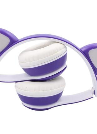 Навушники бездротові з котячими вушками viv-23m фіолетові4 фото