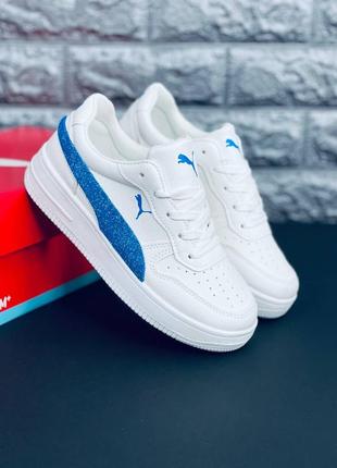 Женские кроссовки puma белые кожаные кроссовки пума