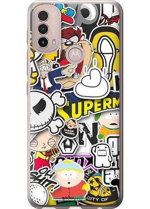 Чехол на motorola e40 popular logos "4023u-2660-10746"