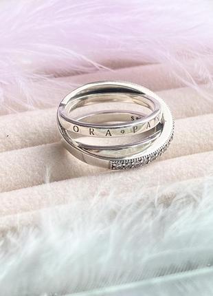 Каблочка серебряная «тройная из паве» серебренное кольцо кольцо женское5 фото
