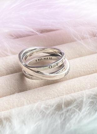 Каблочка серебряная «тройная из паве» серебренное кольцо кольцо женское6 фото