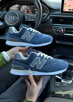 Жіночі кросівки new balance 574 blue нью беланс синього кольору2 фото