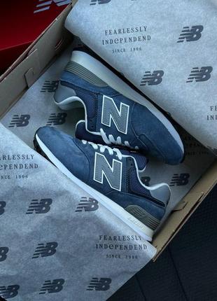 Жіночі кросівки new balance 574 blue нью беланс синього кольору6 фото