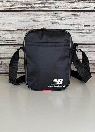 Сумка new balance черного цвета / мужская спортивная сумка через плечо нью баланс / барсетка new balance3 фото